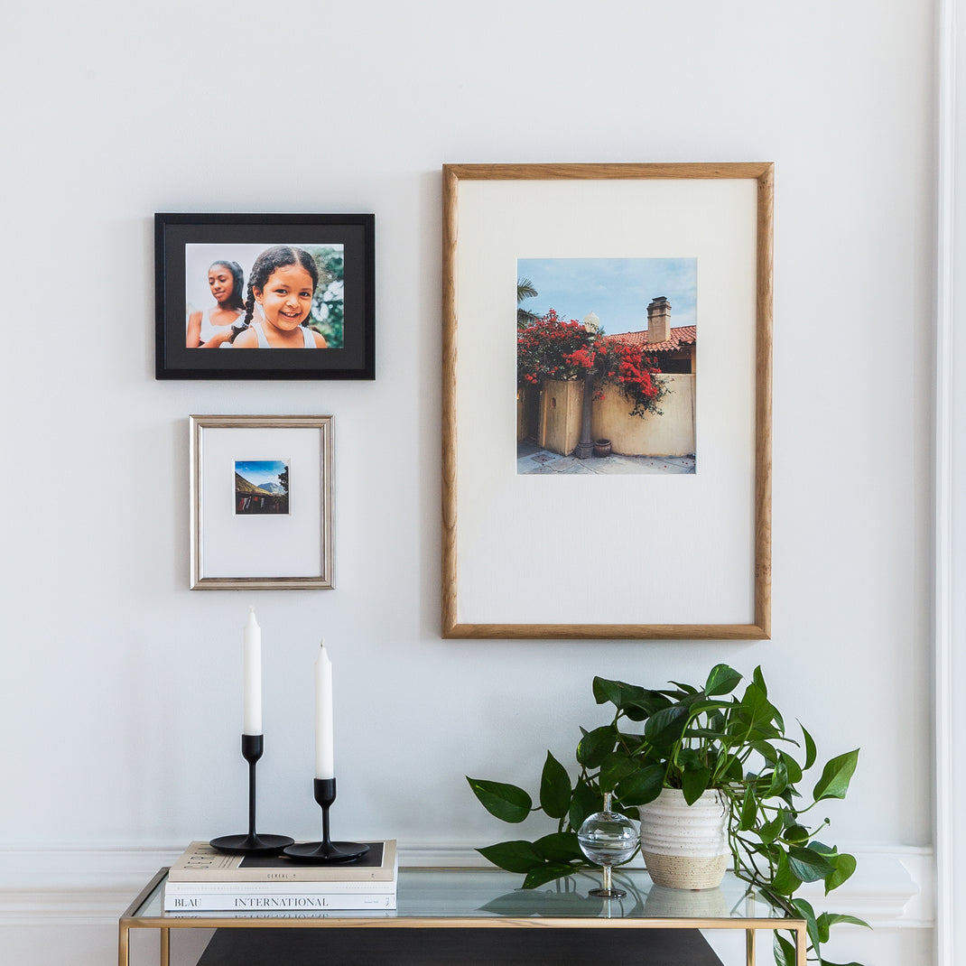 Eclectic Trio Gallery Wall in Neutral combination of frames