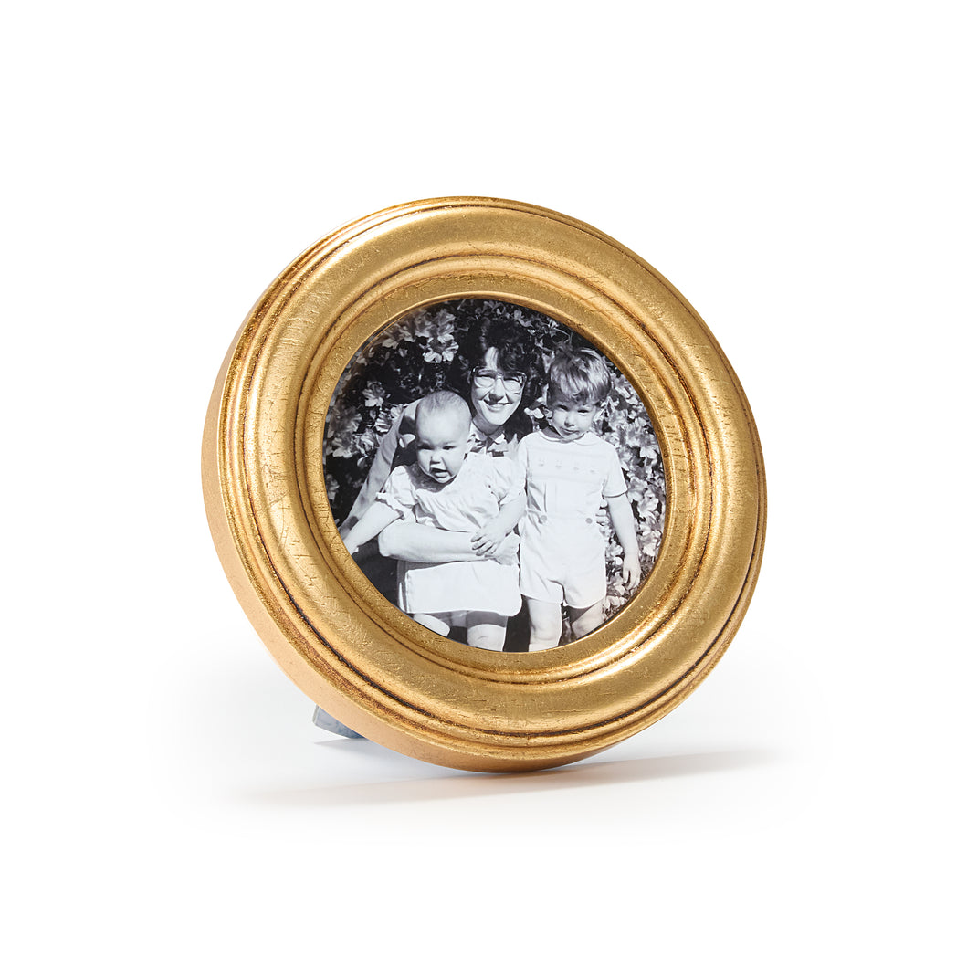 Antiqued Round Tabletop Frame – Gold