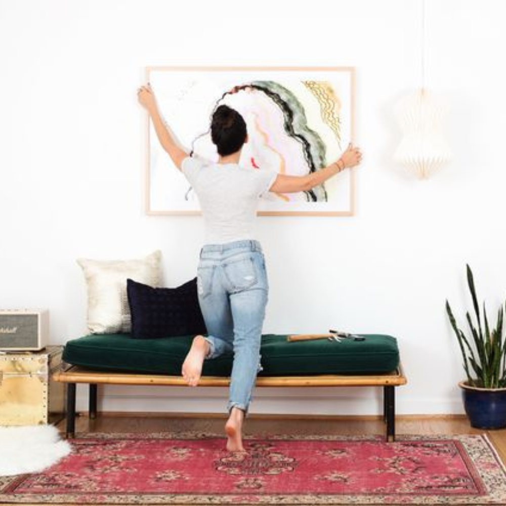 How to hang large framed art with corner brackets Framebridge