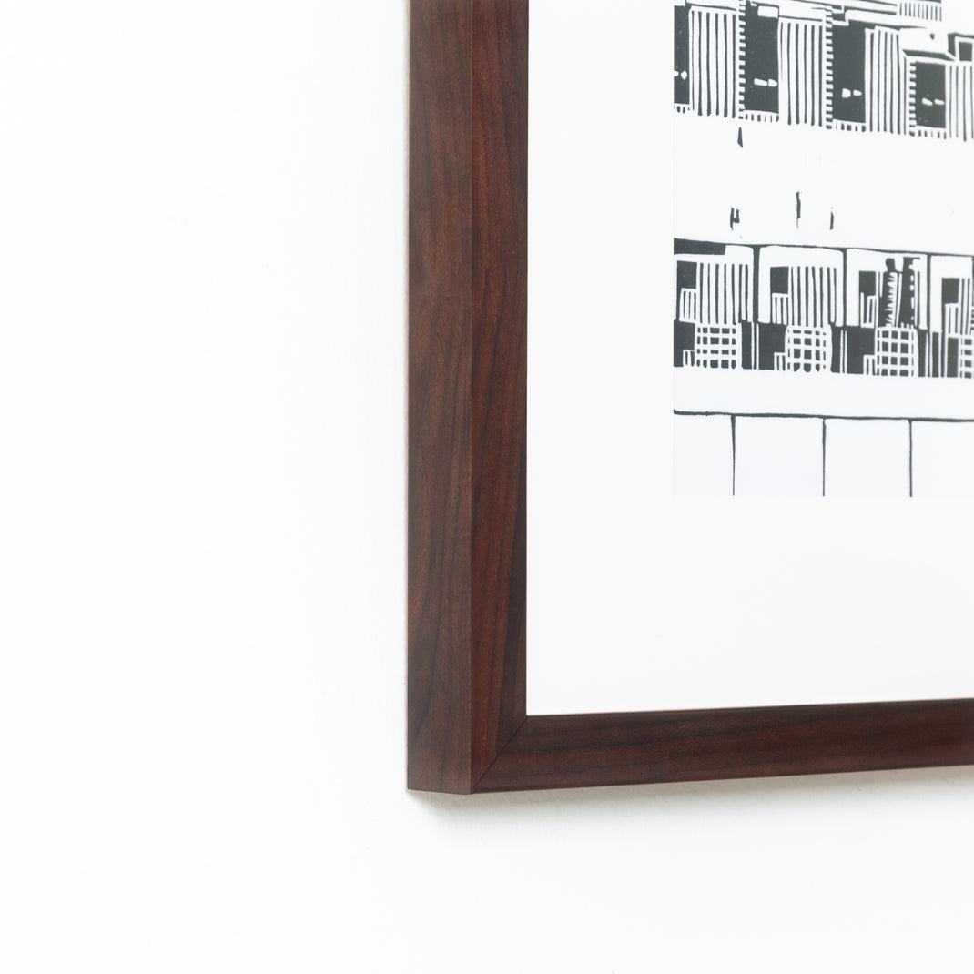 bottom left corner of Black & White lithograph in Verona