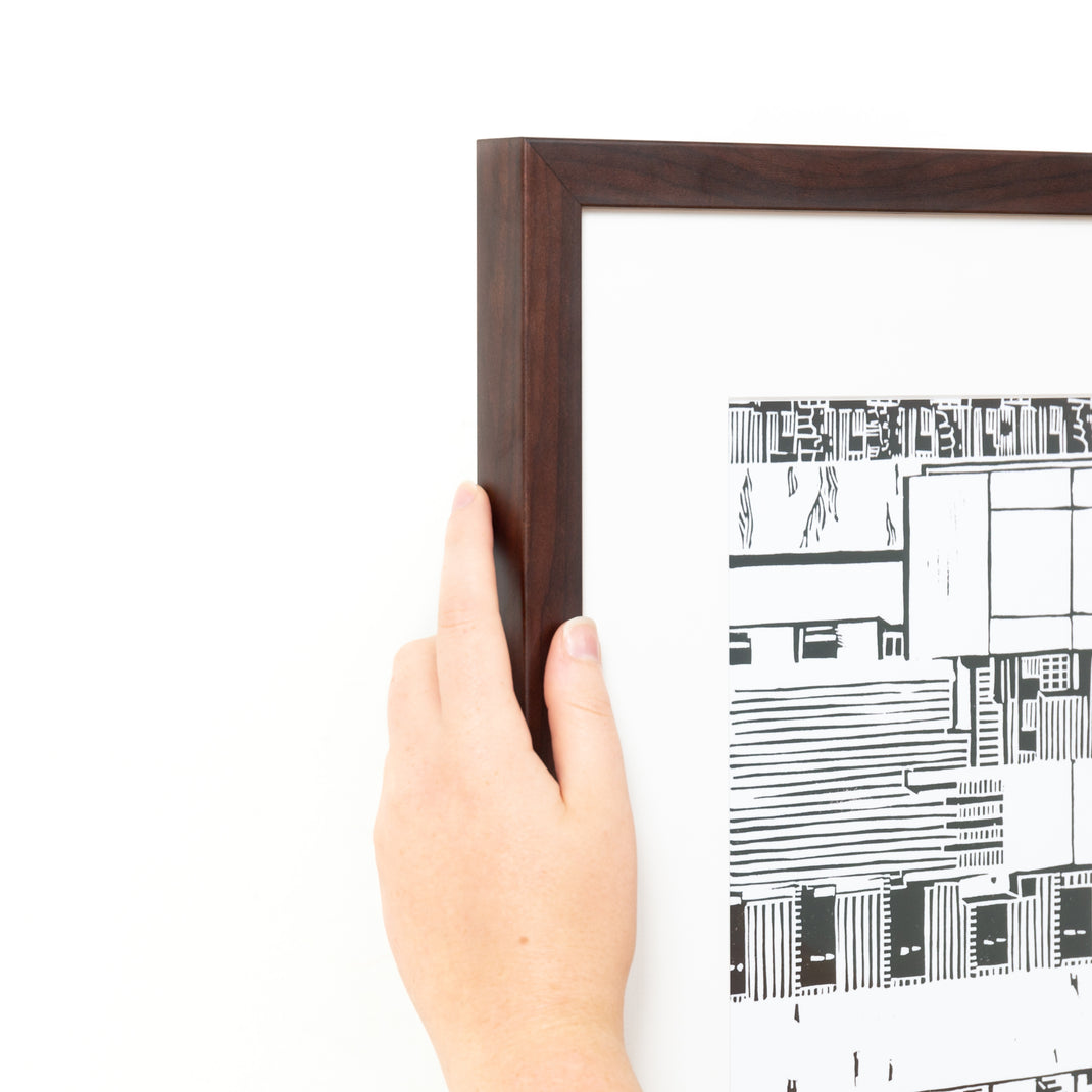 Top left corner of Black & White lithograph in Verona