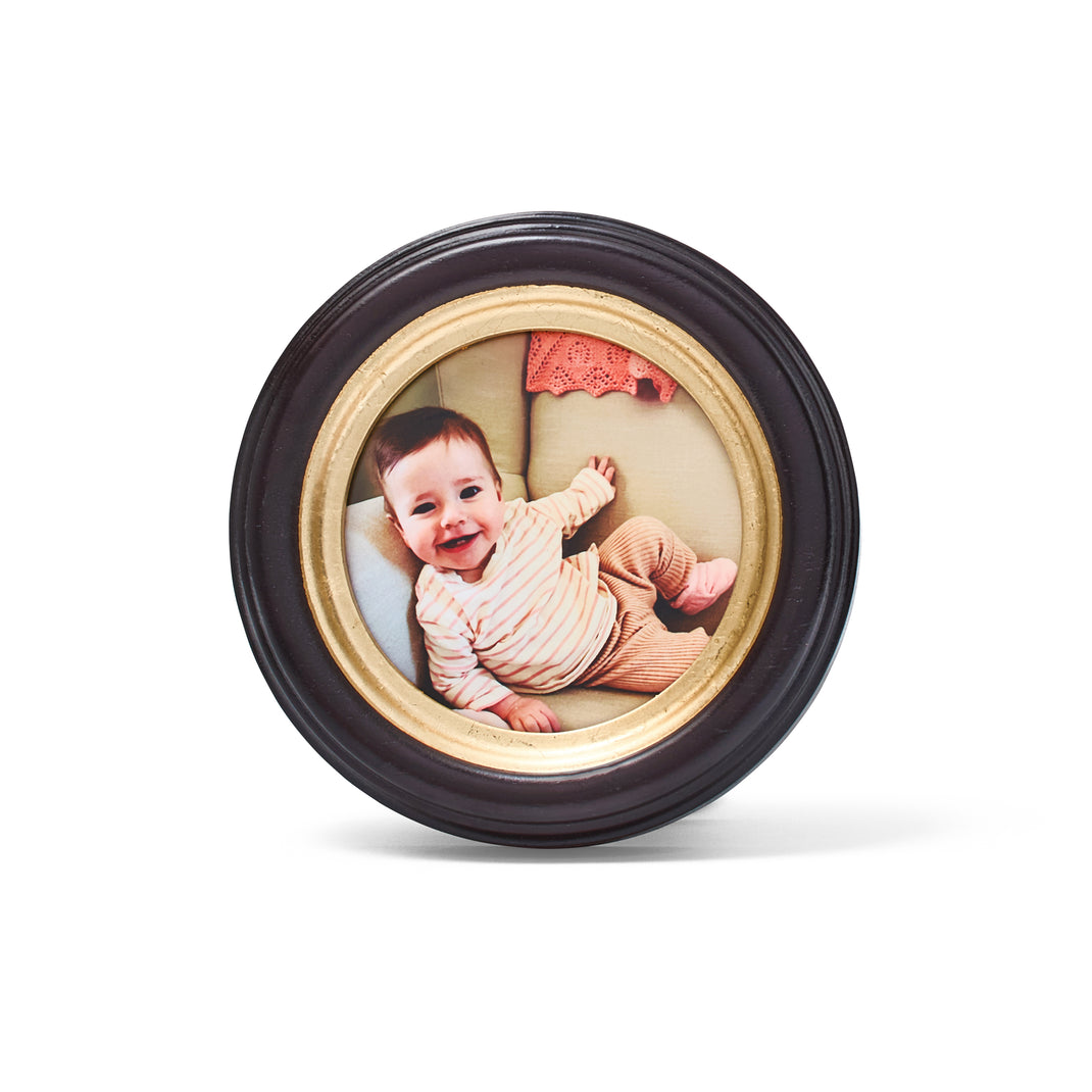 Antiqued Round Frame: 5.5x5.5