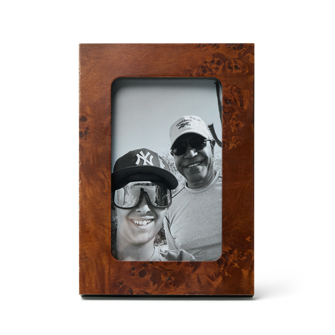 Burl wood frame