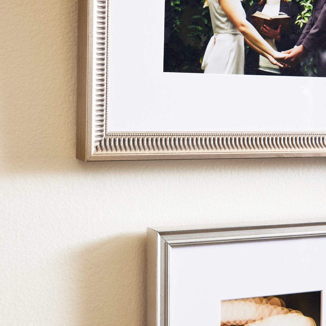 Classic Two Stack Gallery Wall with silver Arlington & silver Newport frame