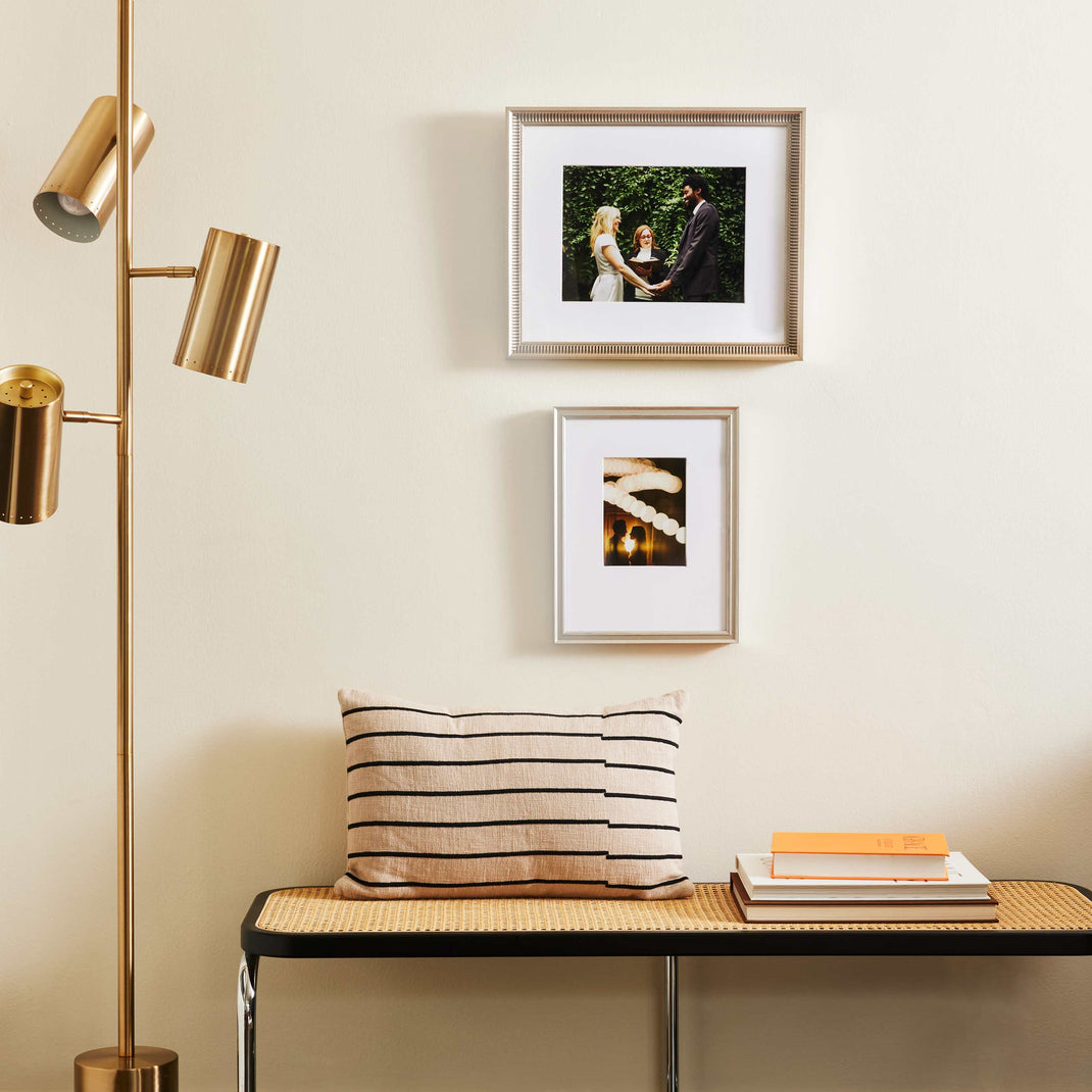 Classic Two Stack Gallery Wall with silver Arlington & silver Newport frame