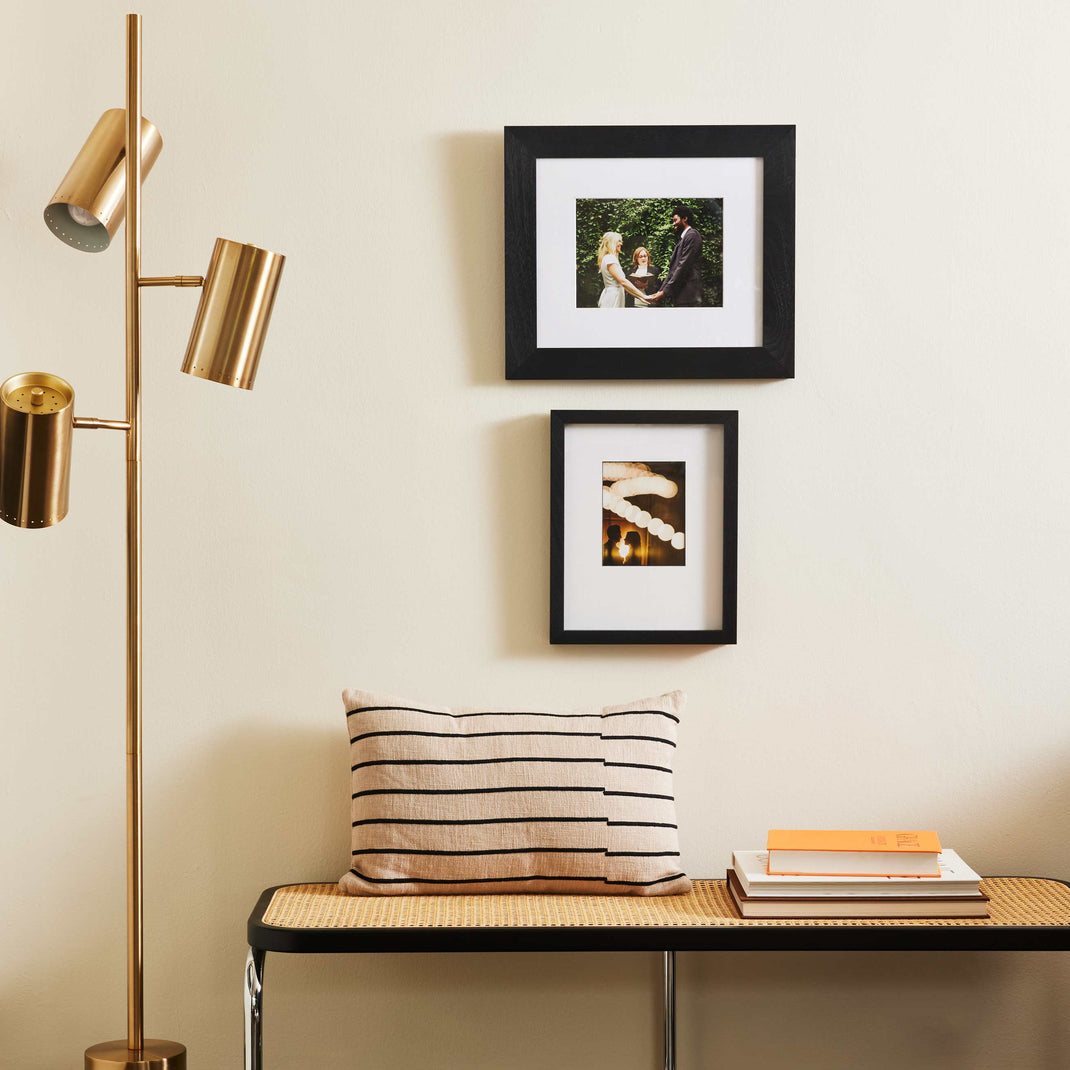 Classic Two Stack Gallery Wall with Black Walnut Wide & Black Walnut Gallery frames