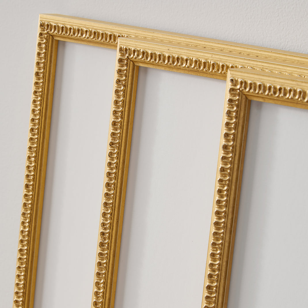 Gold frames up close