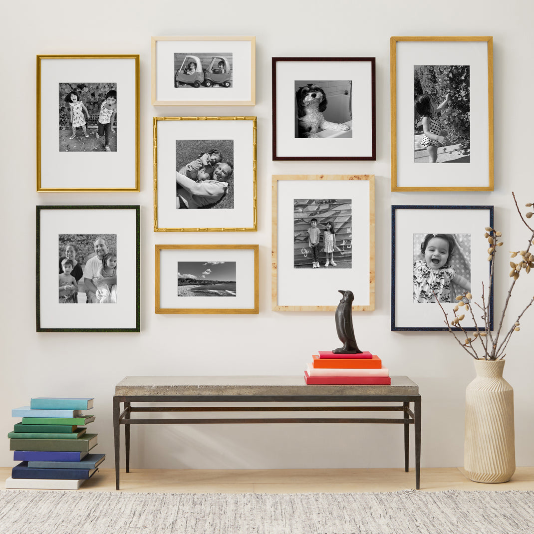 Colorful frames on a wall