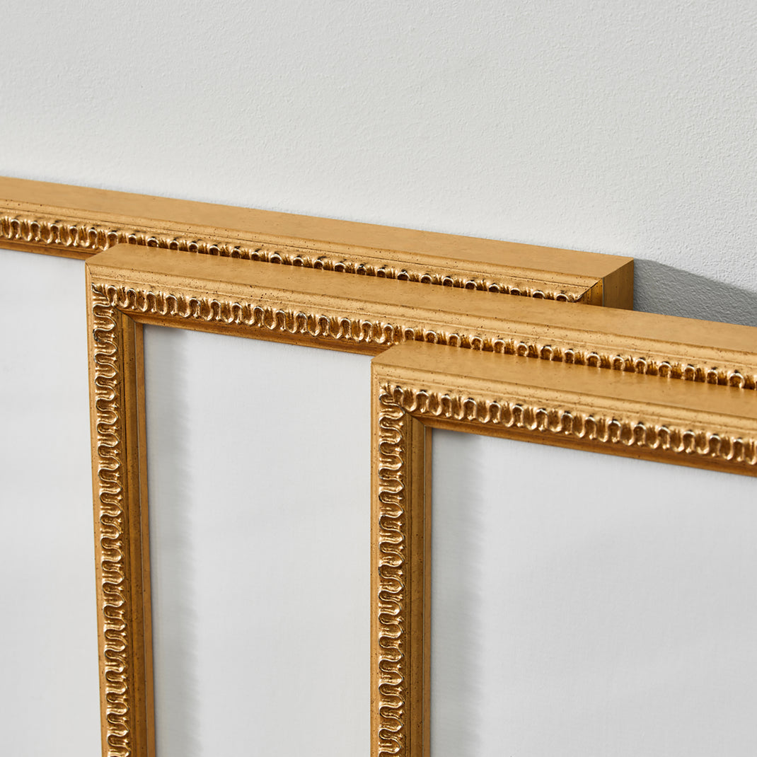 Gold frames up close