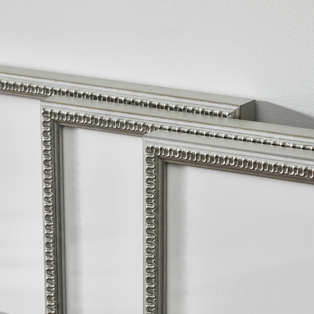 Silver frames up close